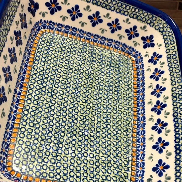 Blue Rose Polish Pottery 12”x9.75” Casserole Dish - Picture 6 of 10